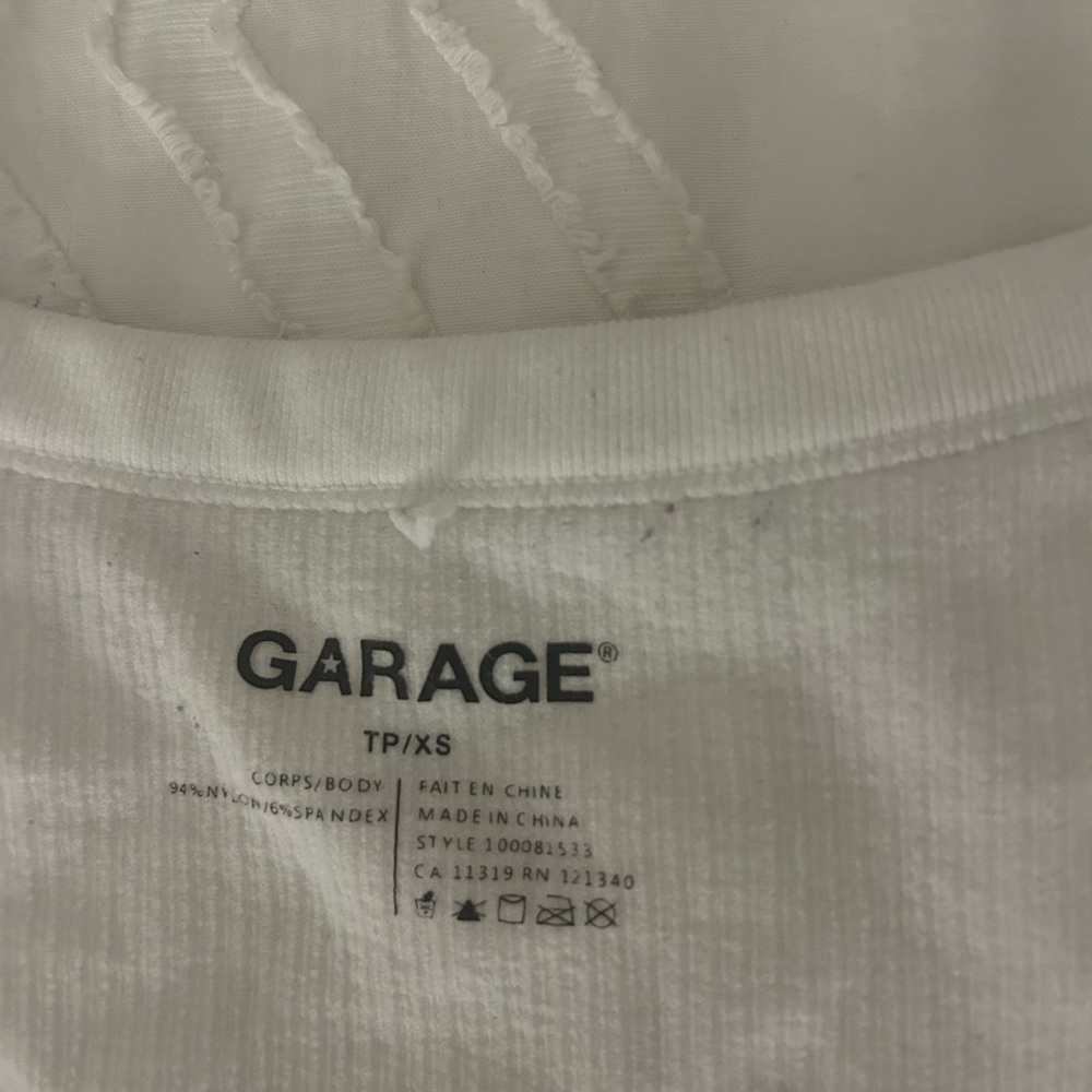 Garage Women's V-Neck Ribbed Crop Tops - Cream, Gray, Dark Grey - Picture 7 of 8